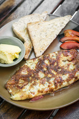 omelet omelette with toast simple breakfast set