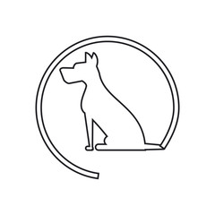 Dog silhouette icon. Pet animal domestic and care theme. Isolated design. Vector illustration