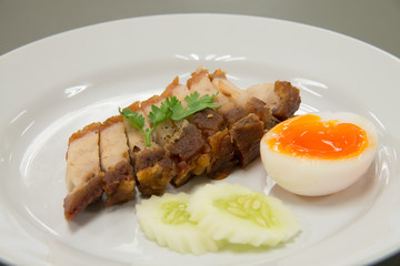 crispy pork belly wit boiled egg