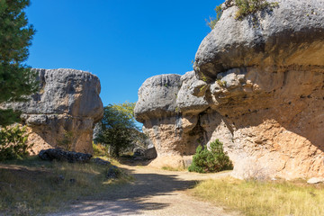 view of geological rocks in a mountain park
