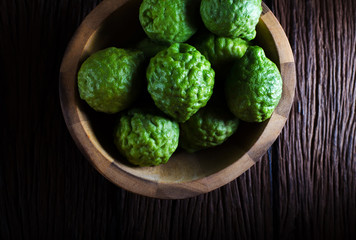 Fresh bergamot dark tone background. 