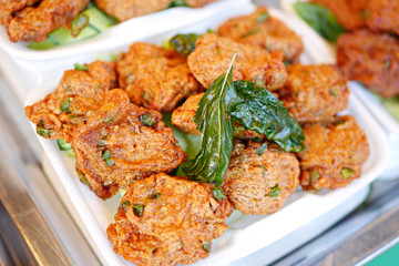 fried fish cake, thai street food