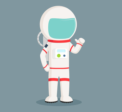 astronaut standing pose vector illustration design