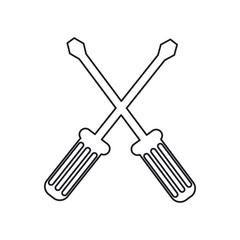 Screwdriver icon. Tool instrument and repair theme. Isolated design. Vector illustration