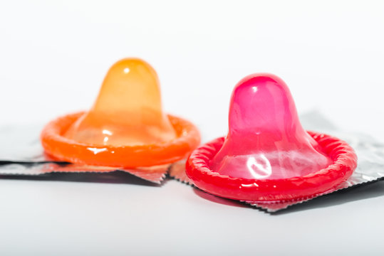 Condom. Safe sex and birth control concept.