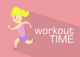 Exercise Running Workout Girl Vector