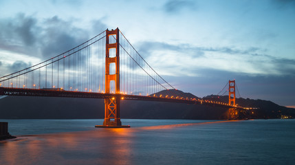Fototapeta na wymiar Golden Gate Bridge in San Francisco California after sunset