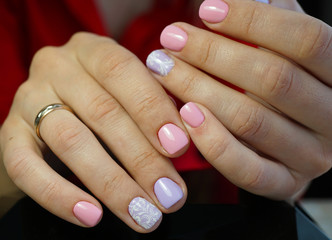 Awesome nails and beautiful clean manicure. Nails are natural. Manicure is made using nails drill machine.