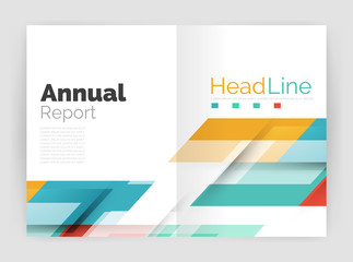 Geometric business annual report templates, modern brochure flyer template