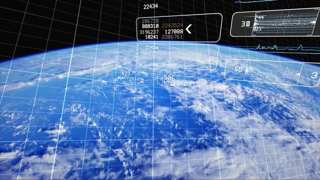Satellite image. Data stream, monitoring Earth from space. Monitoring Earth from space.  Elements of this image furnished by NASA