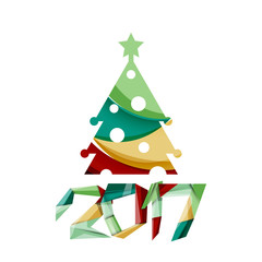 Christmas tree, New Year banner elements