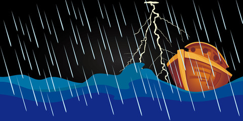 Noahs Ark in the rain storm