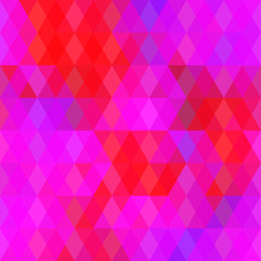 Abstract hipsters seamless pattern with bright colored rhombus. Geometric background pink purple color. Vector