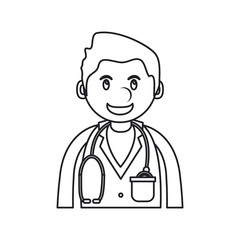 Doctor cartoon icon. Medical and health care theme. Isolated design. Vector illustration