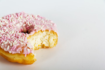 Iced doughnut on a light background