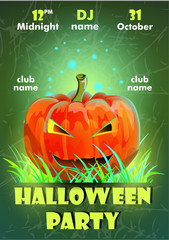 Halloween party poster.Halloween flyer,Vector illustration.trick or treat