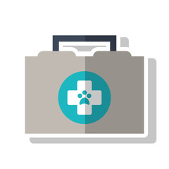 Obraz premium Medical kit and vet icon. Pet animal domestic and care theme. Isolated design. Vector illustration