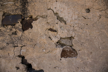 Detail of a wall of an ancient stone house