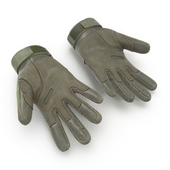 Soldier Gloves isolated on white. 3D illustration