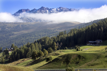 morning fog on the Italian Alps, Italy