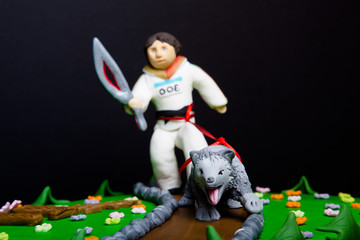 Birthday cake with inscription 