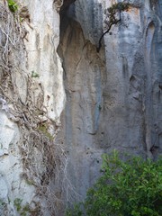 rock cave limestone formation in filane ligure in italy