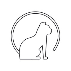 Cat silhouette icon. Pet animal domestic and care theme. Isolated design. Vector illustration