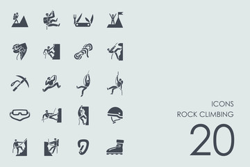 Set of rock climbing icons - obrazy, fototapety, plakaty