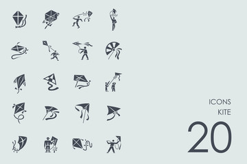 Set of kite icons