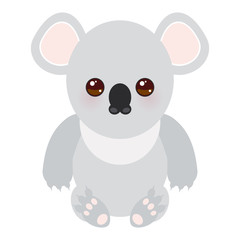 Funny cute koala on white background. Vector