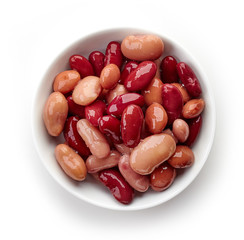 Bowl of canned beans from above