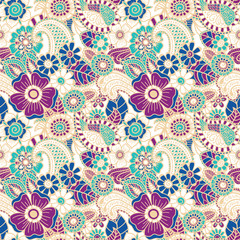 Paisley seamless colorful pattern