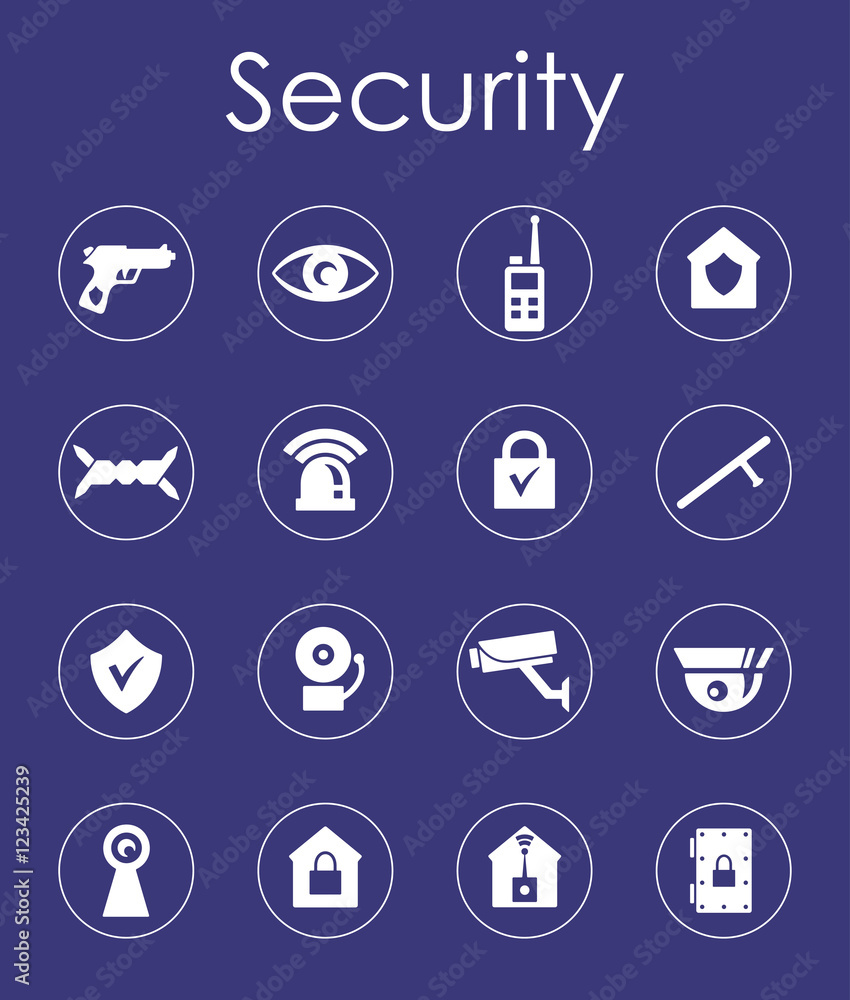 Poster set of security simple icons
