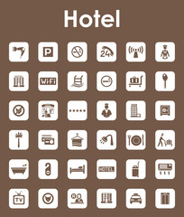 Set of hotel simple icons