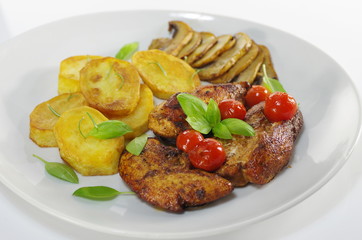 fried meat and chips