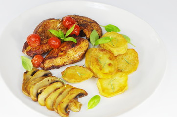 fried meat and chips