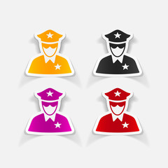 realistic design element. police officer