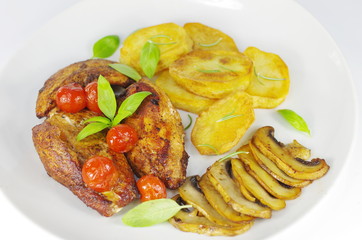 fried meat and chips