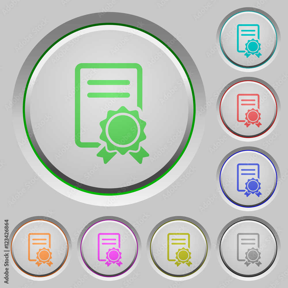 Poster certificate push buttons