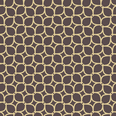 Seamless ornament in arabian style. Pattern for wallpapers and backgrounds. Brown and golden pattern