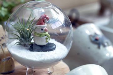 Glass snowman statue