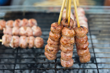 Vietnamese grilled pork meatballs, nem nuong