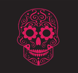 Skull vector background for fashion design, patterns, tattoos, day of the dead