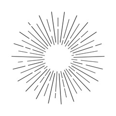 Obraz premium Sun rays hand drawn, linear drawing