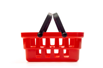 Empty shopping basket isolated on white background