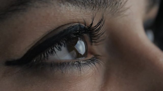 Close up eyes of middle eastern girl