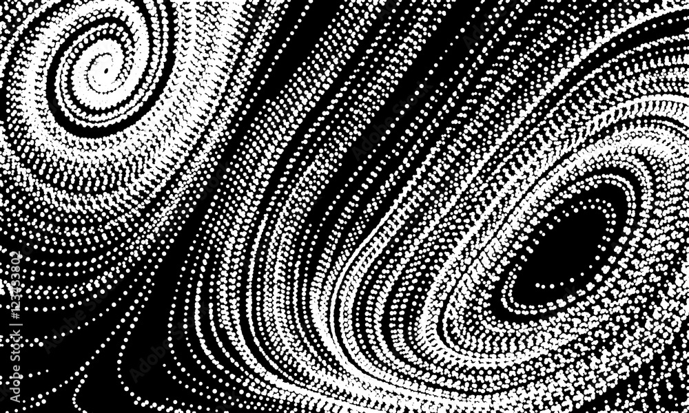 Poster abstract curl background with swirled particle stripes.