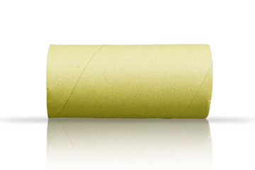 paper roll of bathroom on white background with clipping path.