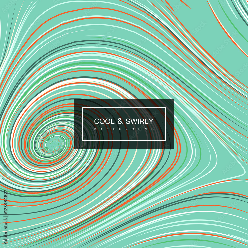 Poster abstract artistic curl background with swirled stripes.