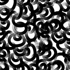Retro abstract seamless pattern with textured circles.Retro style texture, pattern and geometric elements
